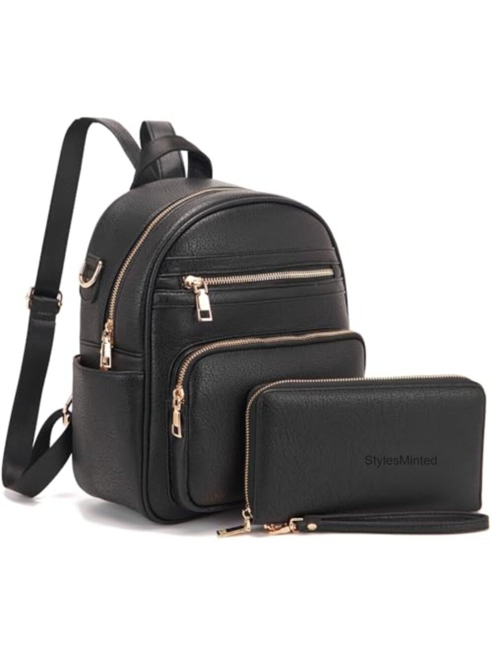 Small Backpack Purse Faux Leather with RFID Wallet Adjustable Strap